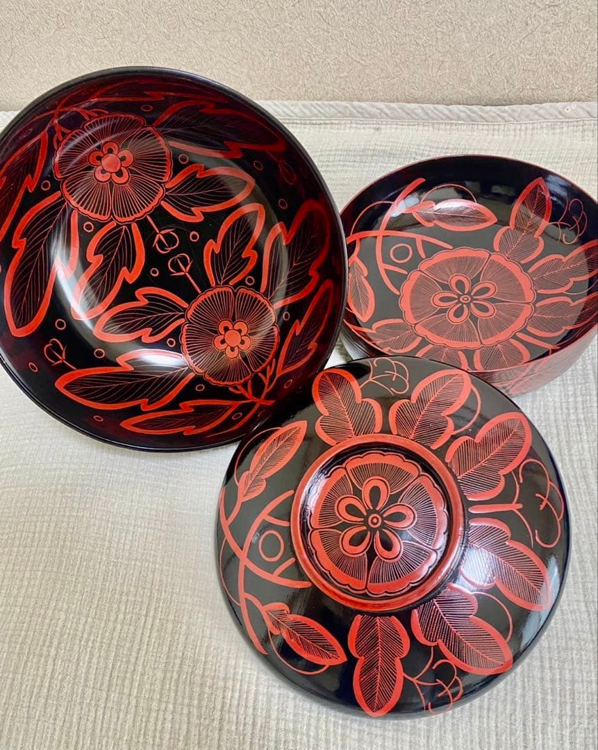 吉野塗　吉野絵　喰籠 大鉢