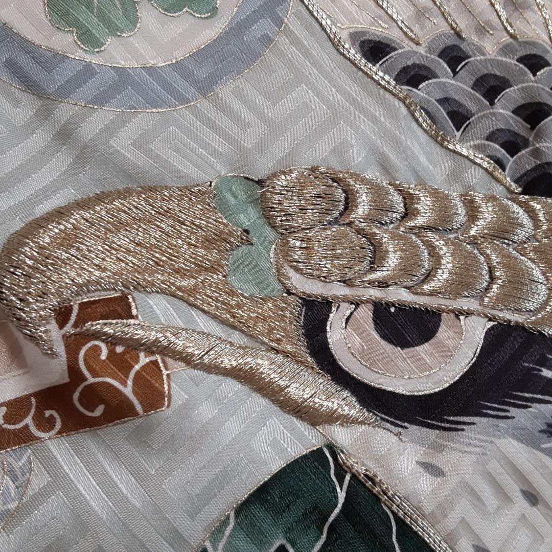 正絹　産着　着物長襦袢セット　鷹