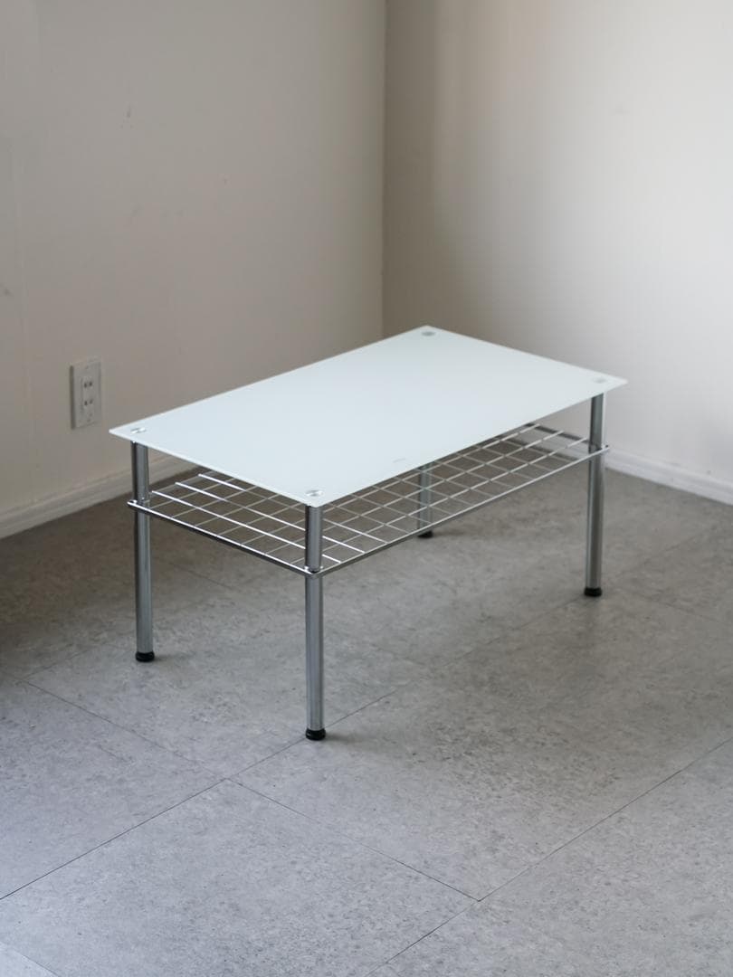 90's vintage ガラストップ ローテーブル レトロポップ モダン