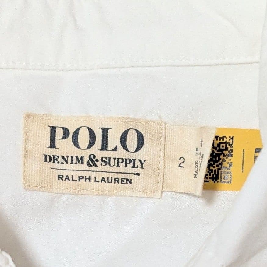 極美品◎デニムアンドサプライ ポロラルフローレン フリルブラウス 現行 M 白