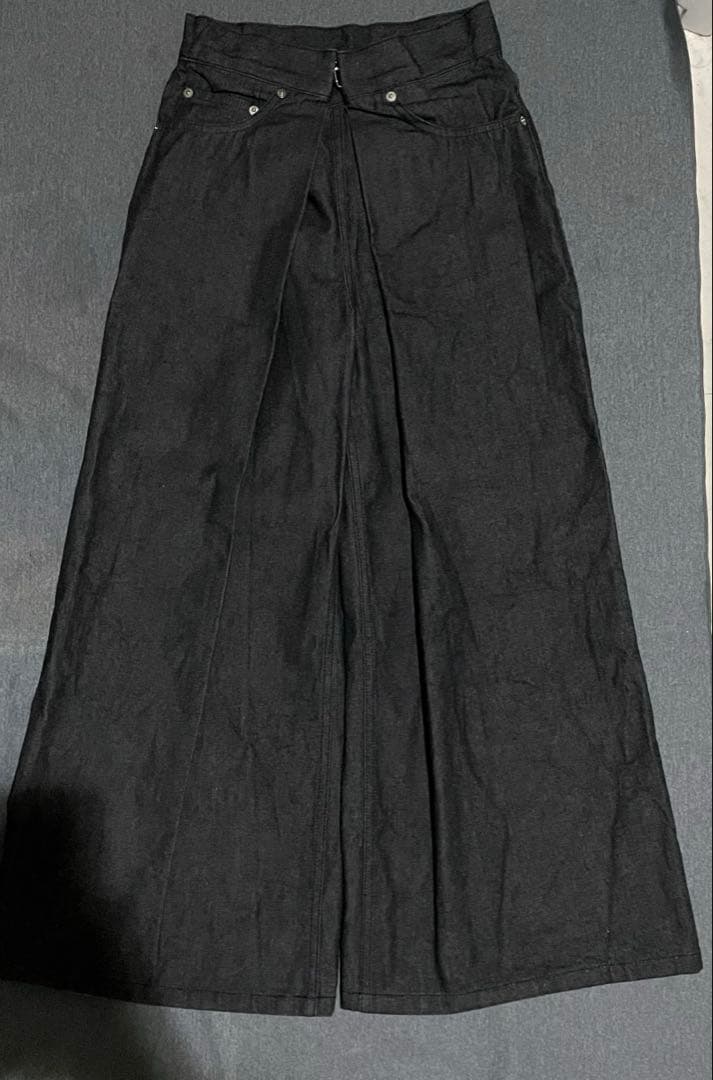 パンツ RIGID DENIM WIDE PANTS BLACK S