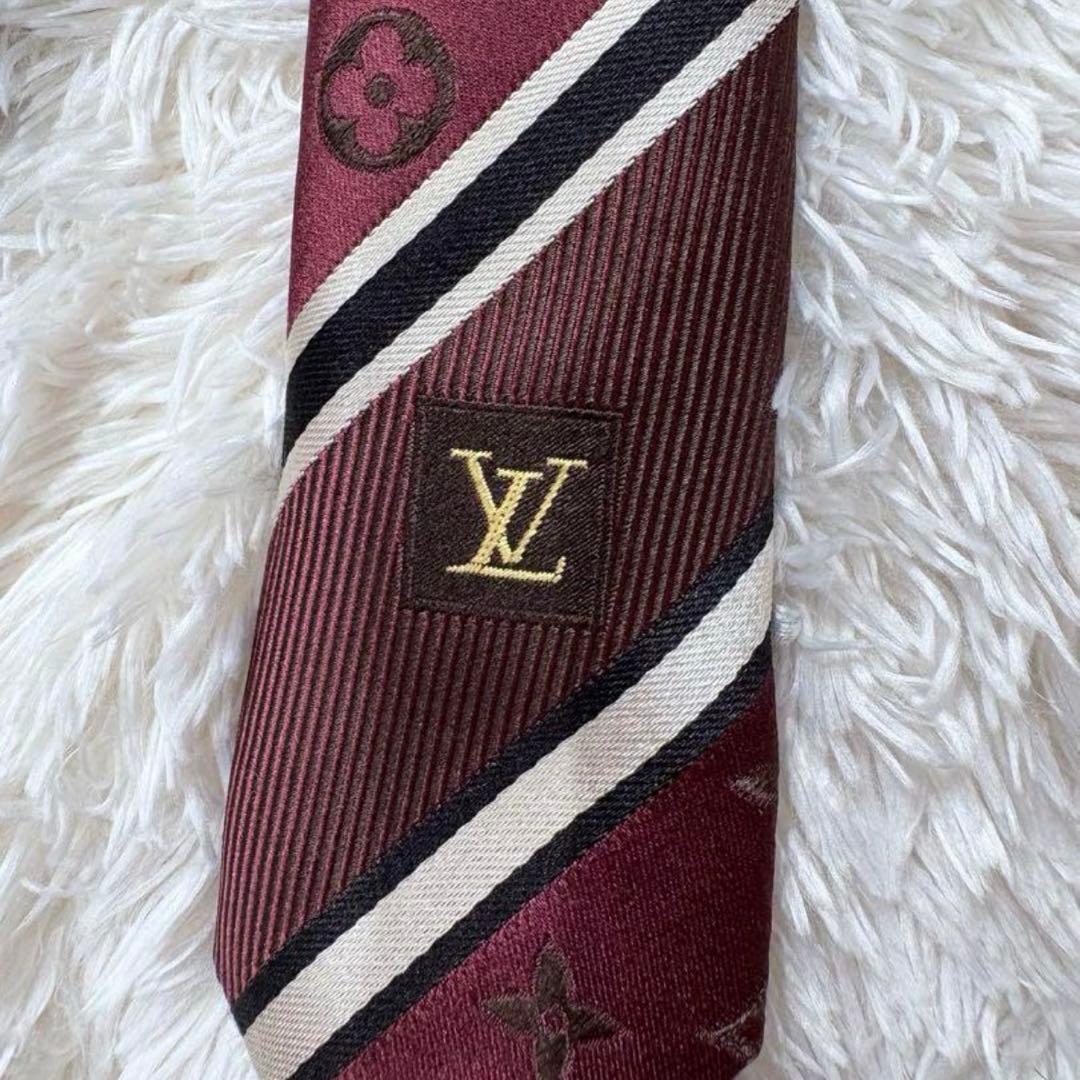 Louis Vuitton ボルドー シルク ネクタイ