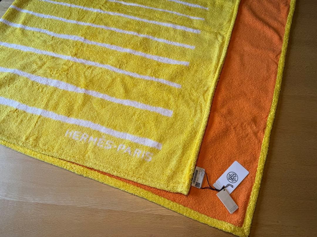 エルメス　ビーチタオル　 ソファカバー　ラグ　 シトロン　新品タグ付き