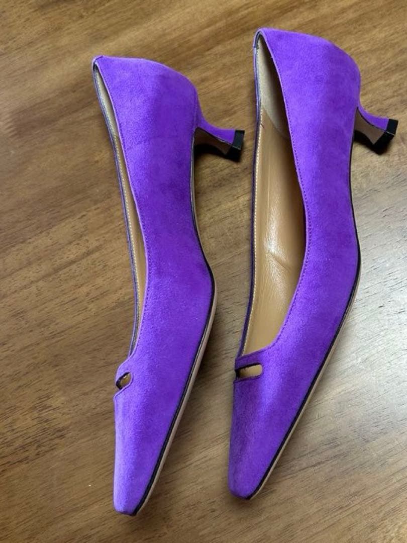 PELLICO 紫 スエード ポインテッドトゥパンプス