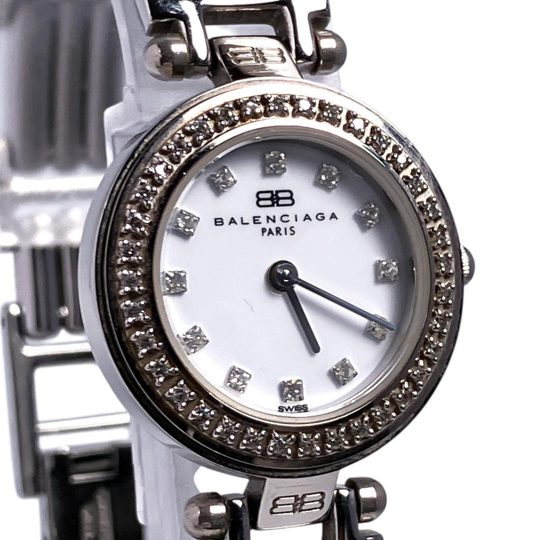 【新品電池/稼働】バレンシアガ 12Pダイヤ 腕時計 ストーンベゼル レディース