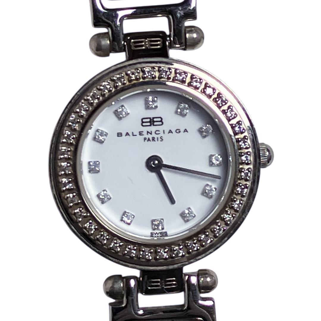 【新品電池/稼働】バレンシアガ 12Pダイヤ 腕時計 ストーンベゼル レディース