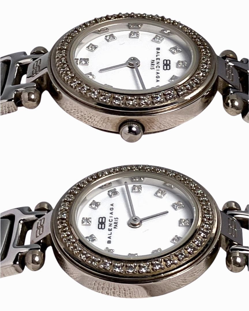 【新品電池/稼働】バレンシアガ 12Pダイヤ 腕時計 ストーンベゼル レディース