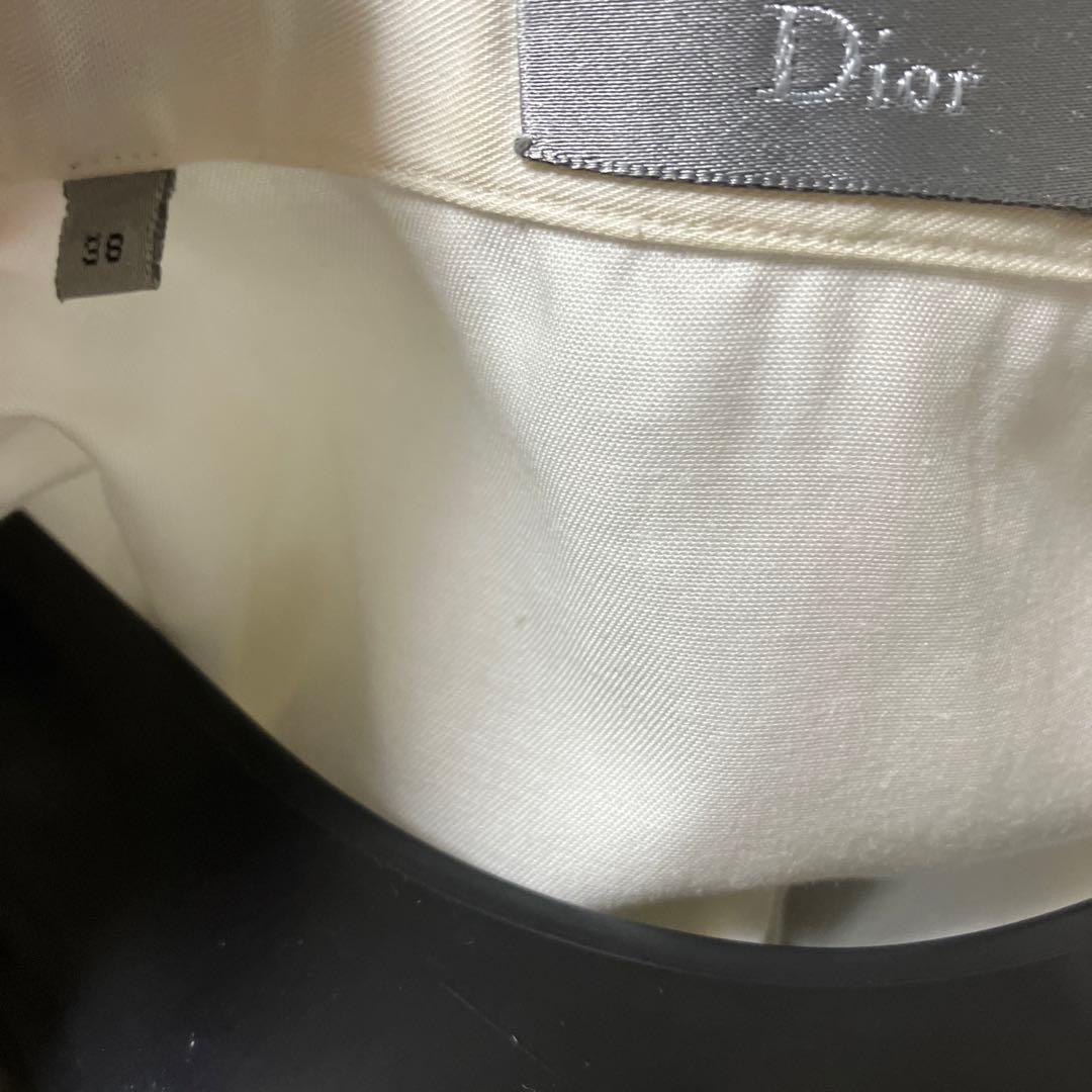 希少レア　Dior ノースリーブシャツ　白　ペイント　38　ディオールオム