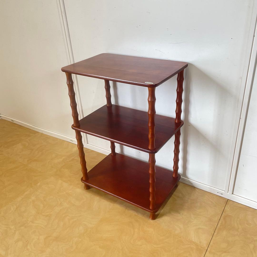 ヤナコ 3段ラック 飾り棚 角型 四角 木製 台 棚 ビンテージ レトロ