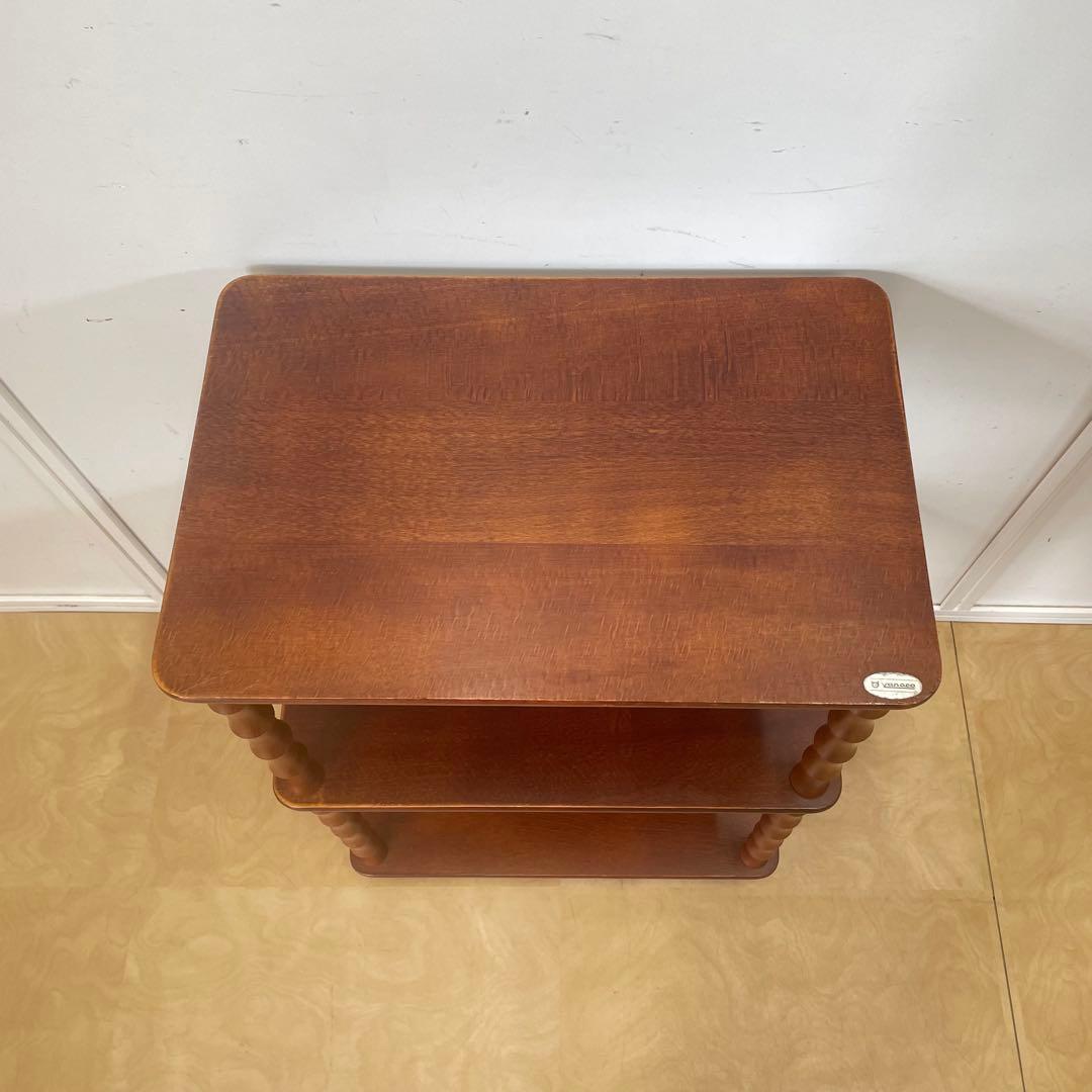 ヤナコ 3段ラック 飾り棚 角型 四角 木製 台 棚 ビンテージ レトロ