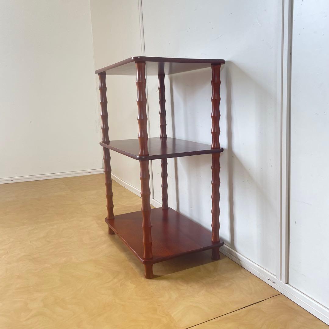 ヤナコ 3段ラック 飾り棚 角型 四角 木製 台 棚 ビンテージ レトロ