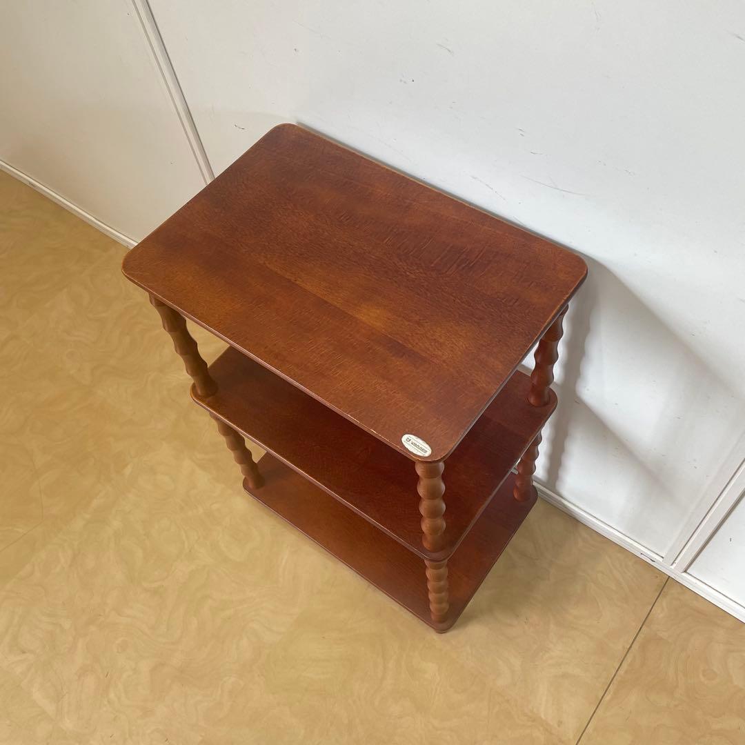 ヤナコ 3段ラック 飾り棚 角型 四角 木製 台 棚 ビンテージ レトロ