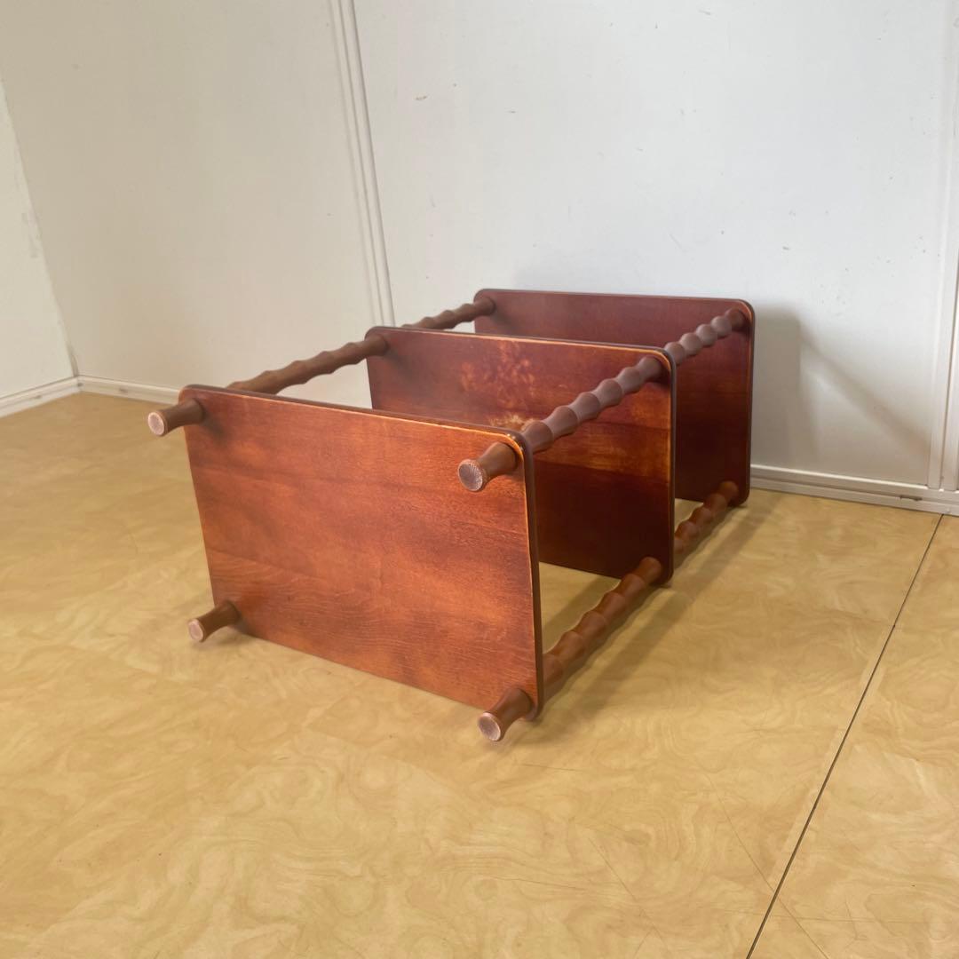 ヤナコ 3段ラック 飾り棚 角型 四角 木製 台 棚 ビンテージ レトロ