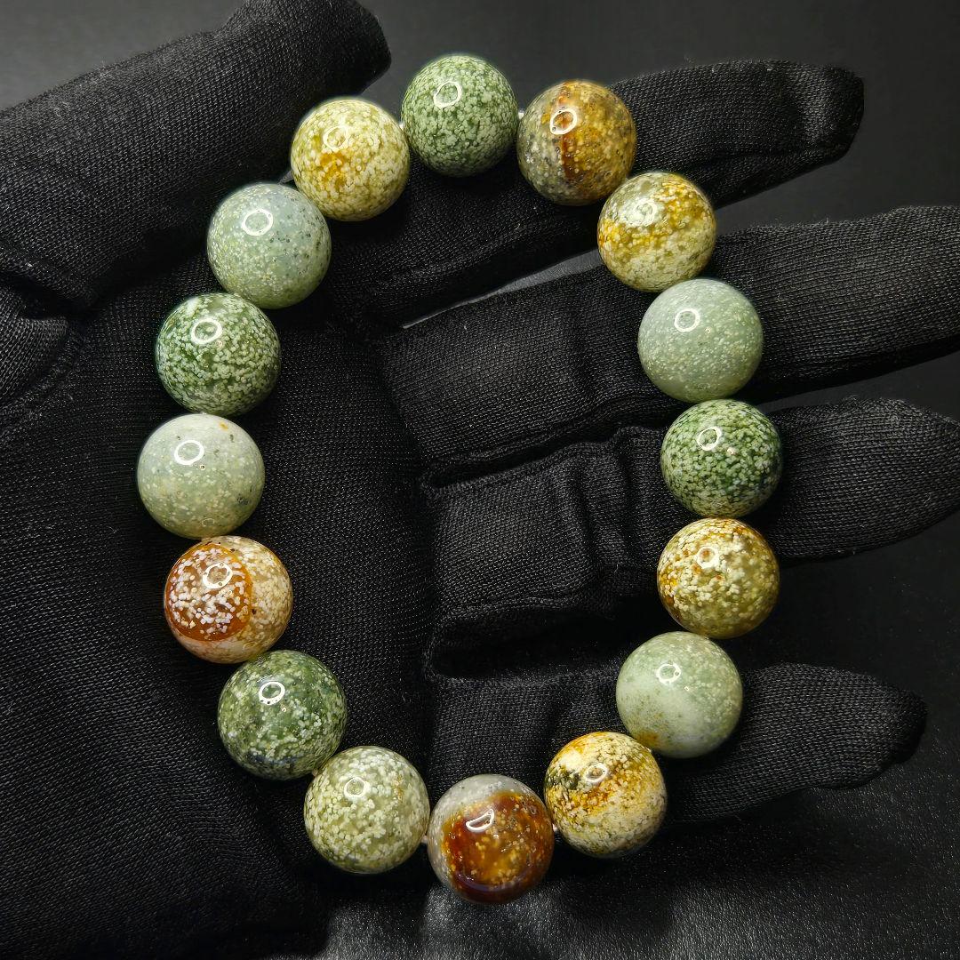 【天然瑪瑙/最強品質】星空瑪瑙＊約12.5mm＊　天然石ブレスレット