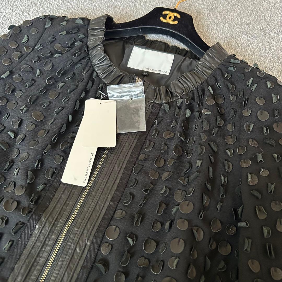 ルシェルブルー　レザートリム　ブルゾン　ジャケット　ラムレザー　新品　4.8万円