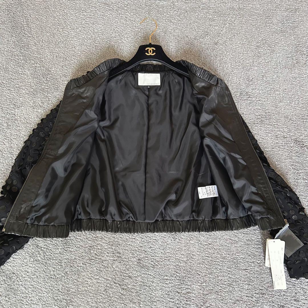 ルシェルブルー　レザートリム　ブルゾン　ジャケット　ラムレザー　新品　4.8万円