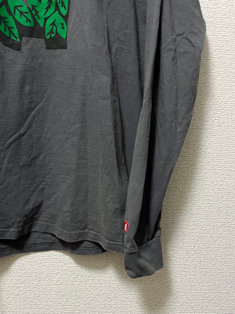 90s　グッドイナフ　UK　リーフロゴカットソー　/M　チャコール　ヴィンテージ