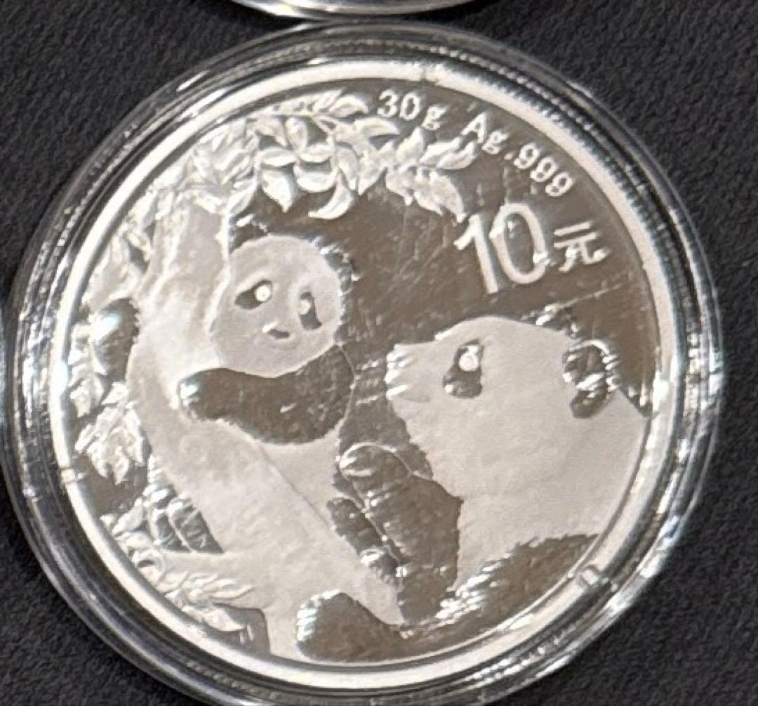 2021年 2023年　中国 パンダ銀貨 新品 純銀 30g 2枚セット