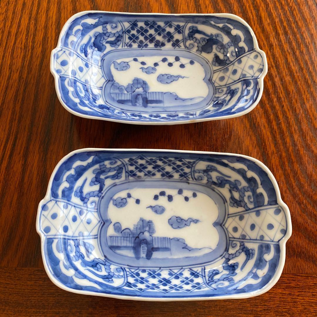 和食器　レトロ　　印判　工芸品　コレクション　骨董　食器2枚セット