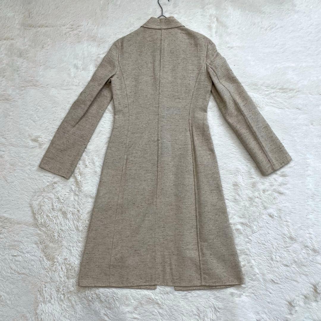 CELINE セリーヌ　ロングリバーコート　薄手　シルク　ウール　ツイード　３６