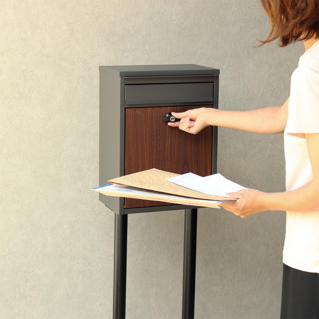 MJ PT SHN　スタンドポスト　郵便ポスト　グレー