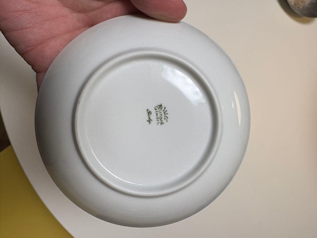 Richard Ginori 青白い幾何学模様皿 2枚セット　直径14cmほど