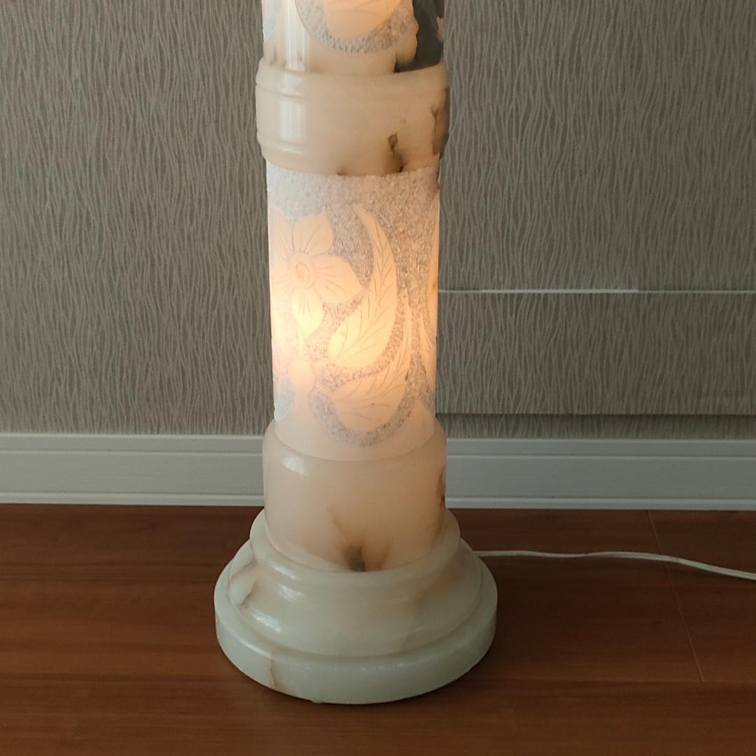 アンティーク　大理石　ランプベース　花台　間接照明