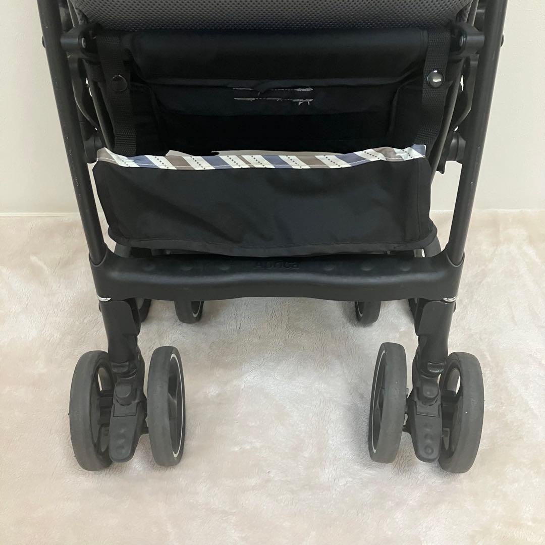 Aprica ラクーナエアーコンパクト グレー ベビーカー持ち手レザー ★美品