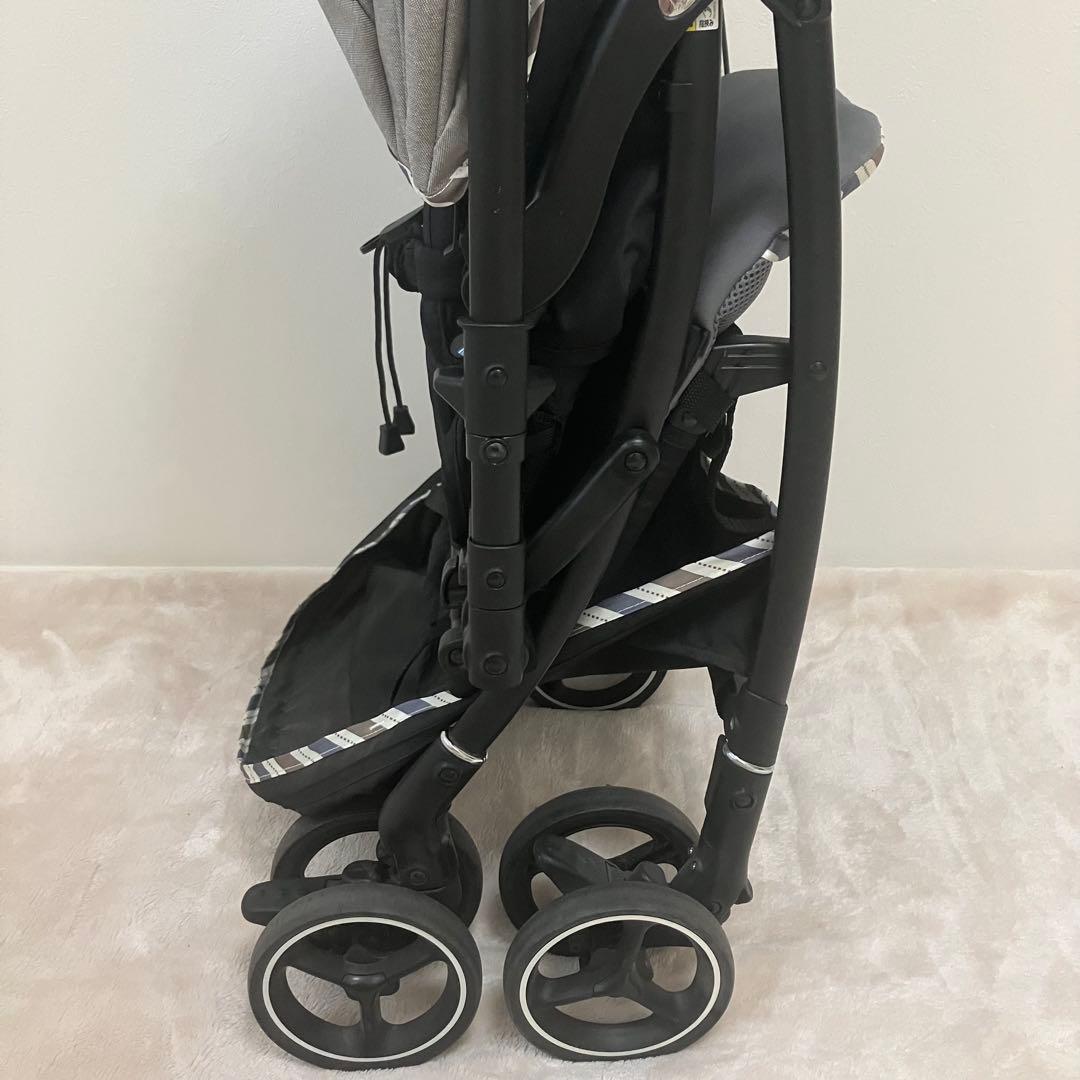 Aprica ラクーナエアーコンパクト グレー ベビーカー持ち手レザー ★美品