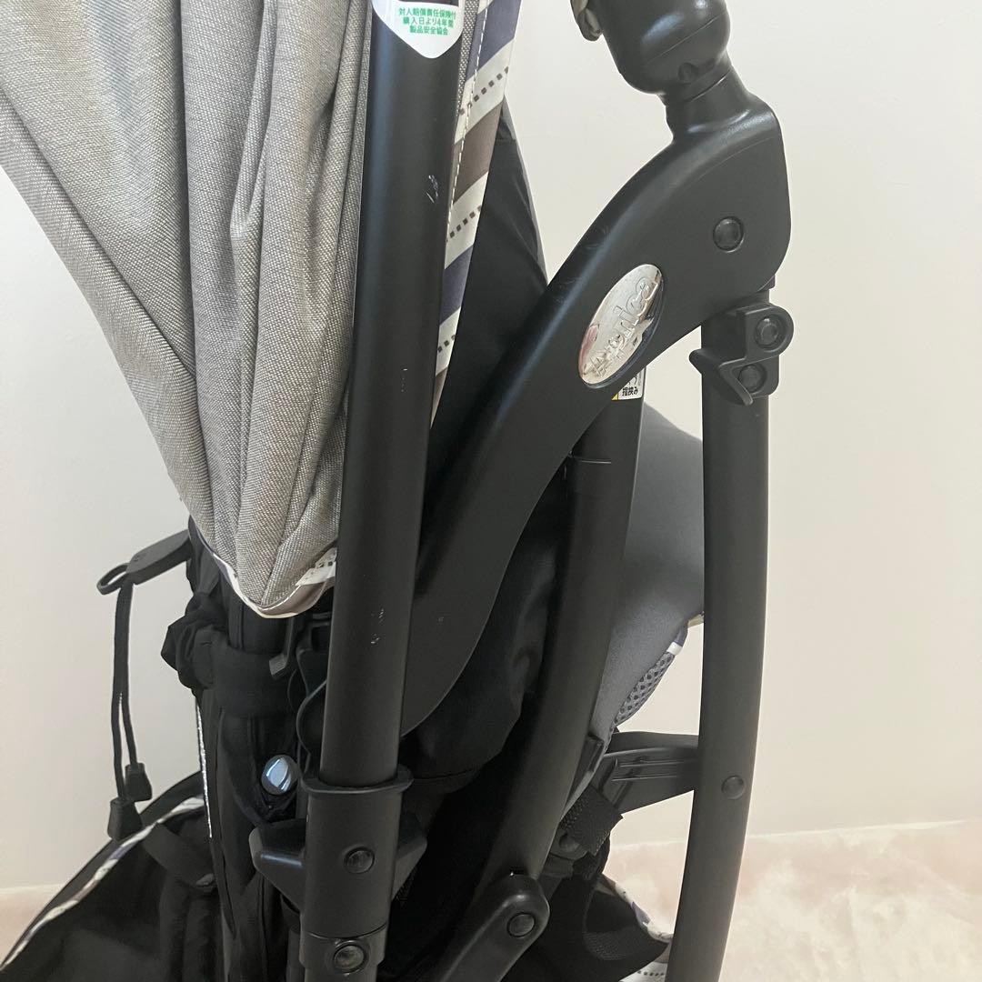 Aprica ラクーナエアーコンパクト グレー ベビーカー持ち手レザー ★美品