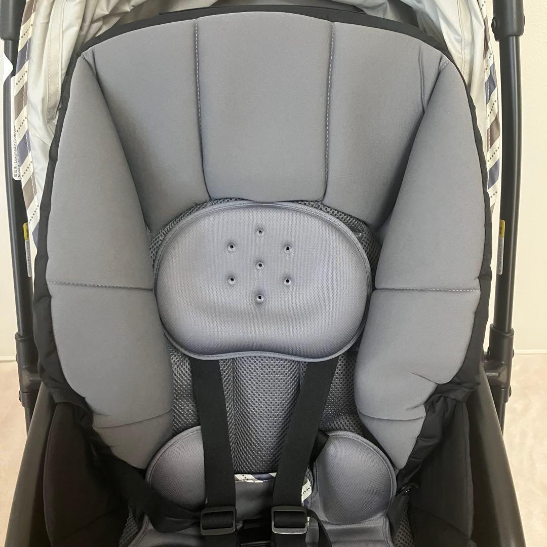 Aprica ラクーナエアーコンパクト グレー ベビーカー持ち手レザー ★美品