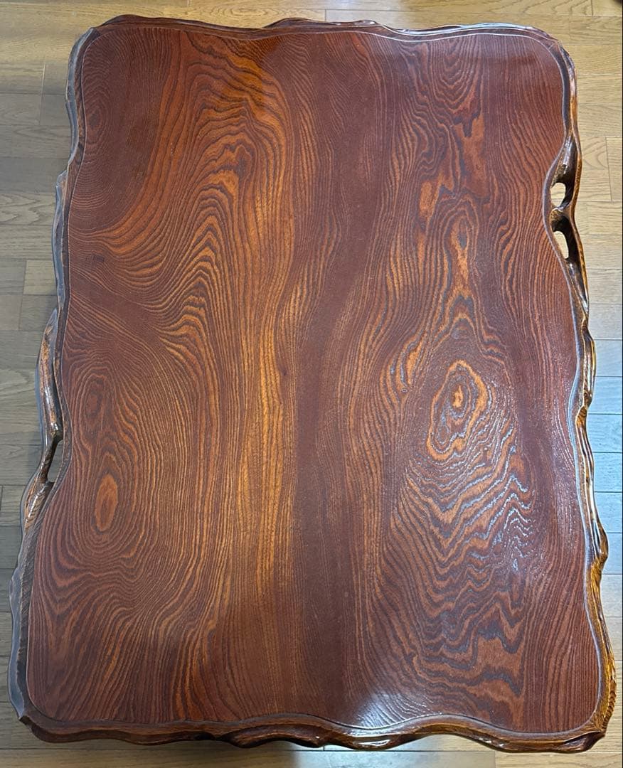 天然木　一枚板座卓