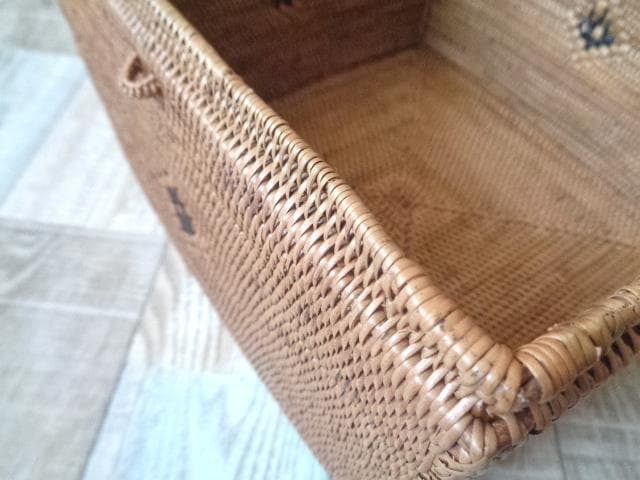 2種類セット●四角ボックス●フタ付●柄入●アタ●バリ島●1025.1