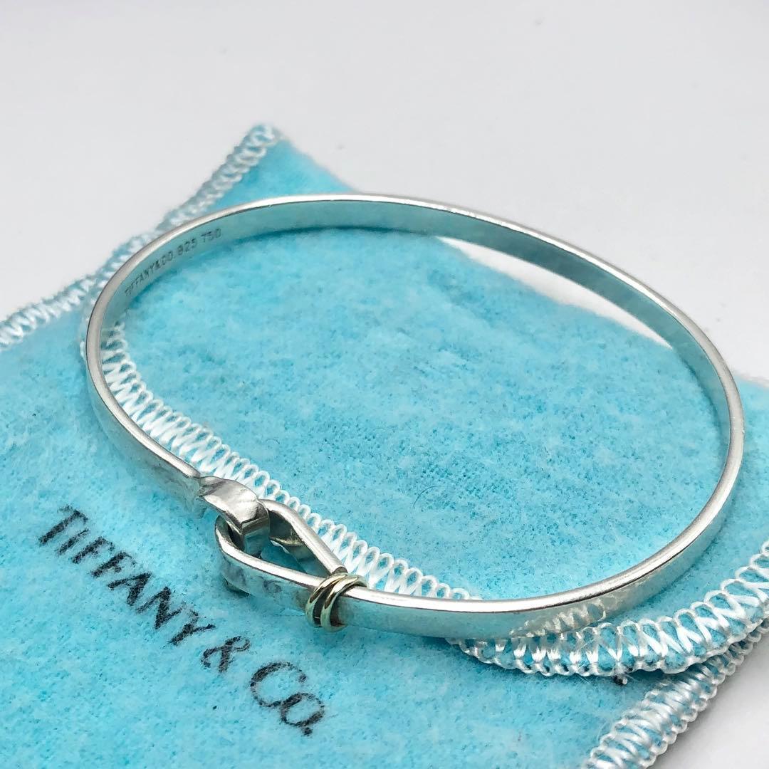 ティファニー　フック&アイ　コンビ　バングル　750×925 保存袋付き