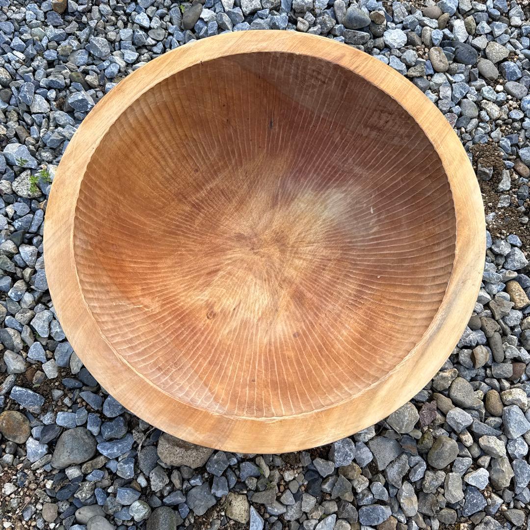 【希少大型49cm超】こね鉢 木製 蕎麦打ち・うどん打ち・猫ベッド・インテリア