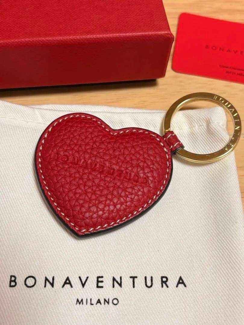 BONAVENTURAハート キーホルダー シュリンクレザー赤　新品未使用品