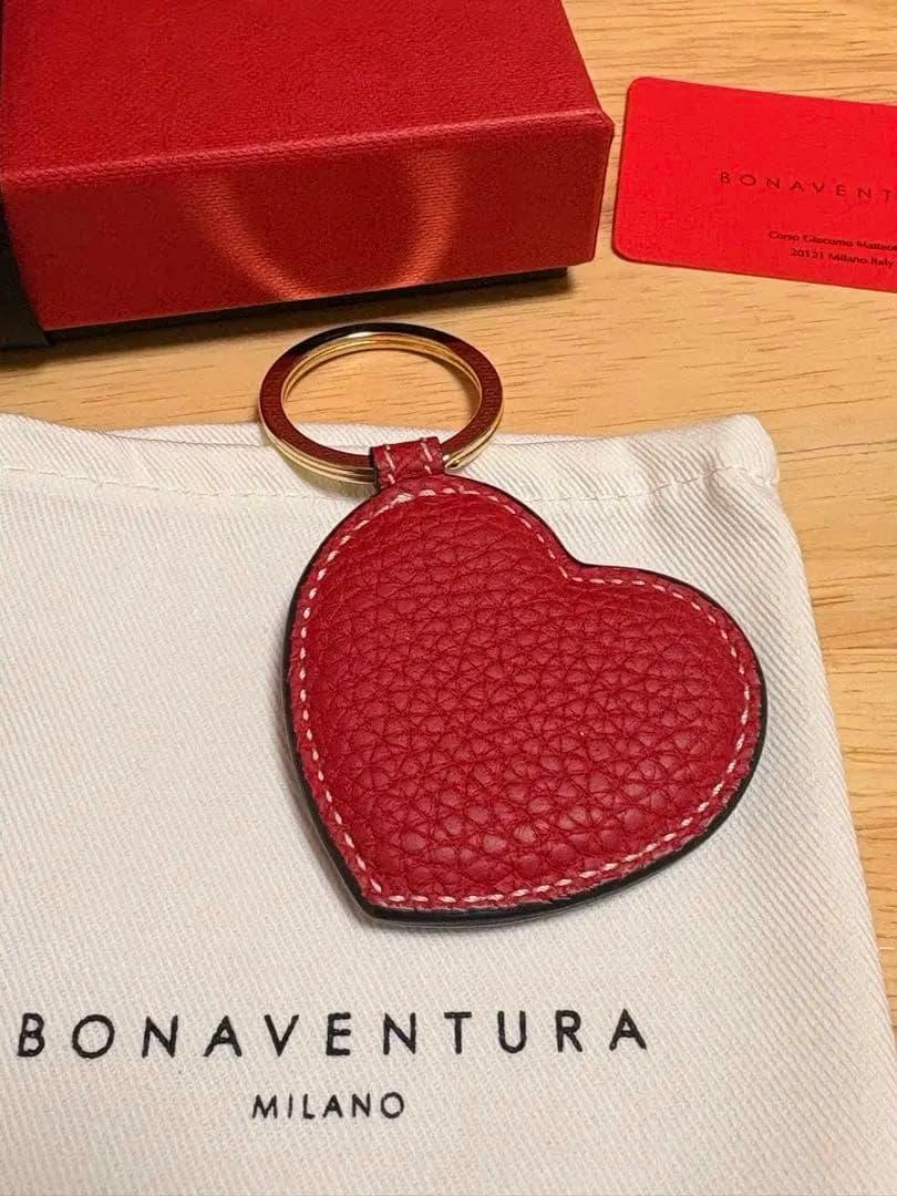 BONAVENTURAハート キーホルダー シュリンクレザー赤　新品未使用品