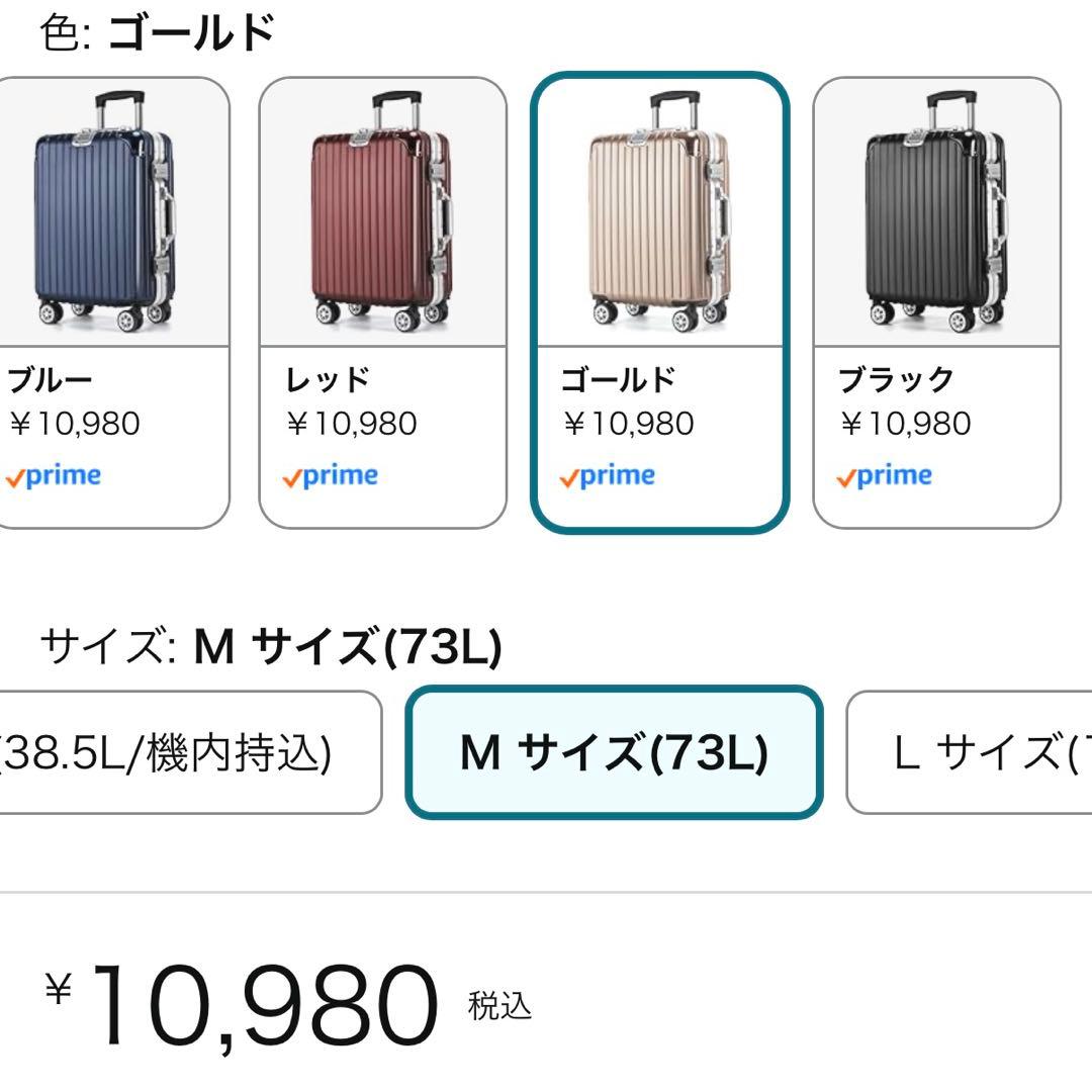 VARNIC ゴールド キャリーケース Mサイズ (73L) スーツケース