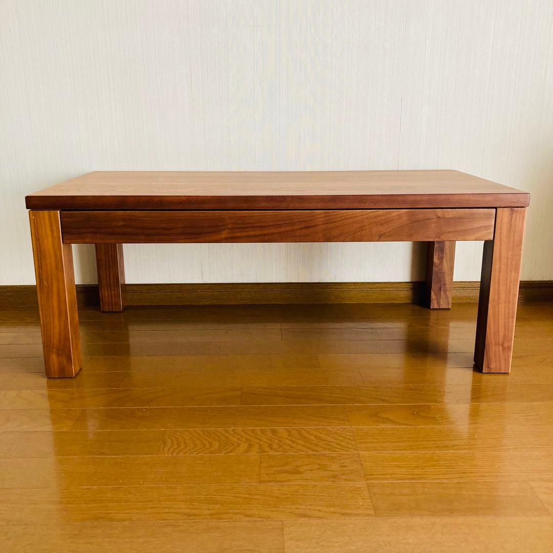 【美品】無印良品•引出し付きローテーブル•天然木（ウォールナット）