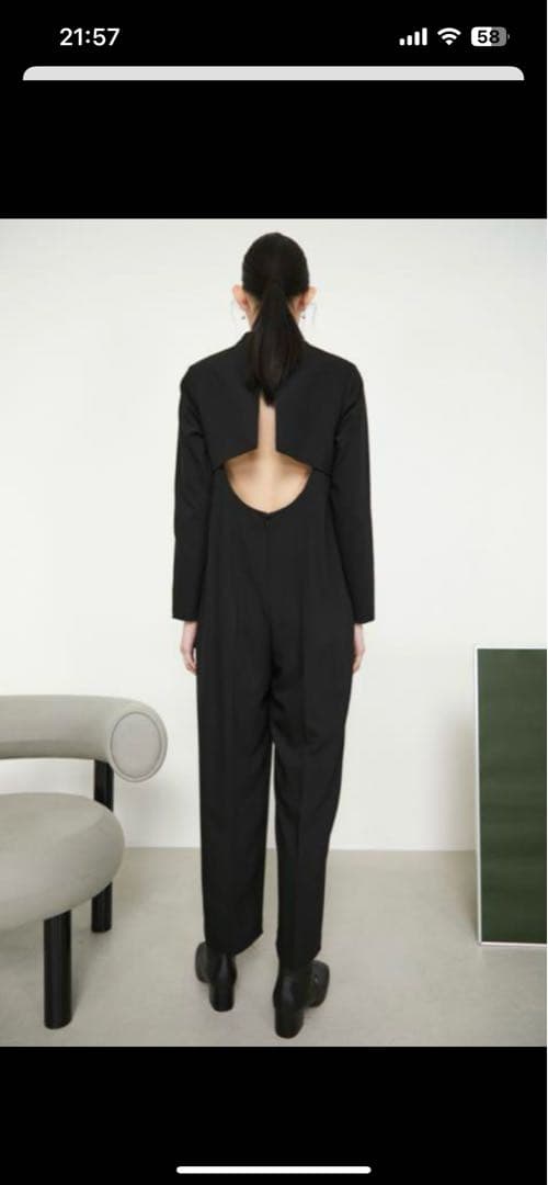 サロペット・オーバーオール・オールインワン rim.ark Back open chorker all in one