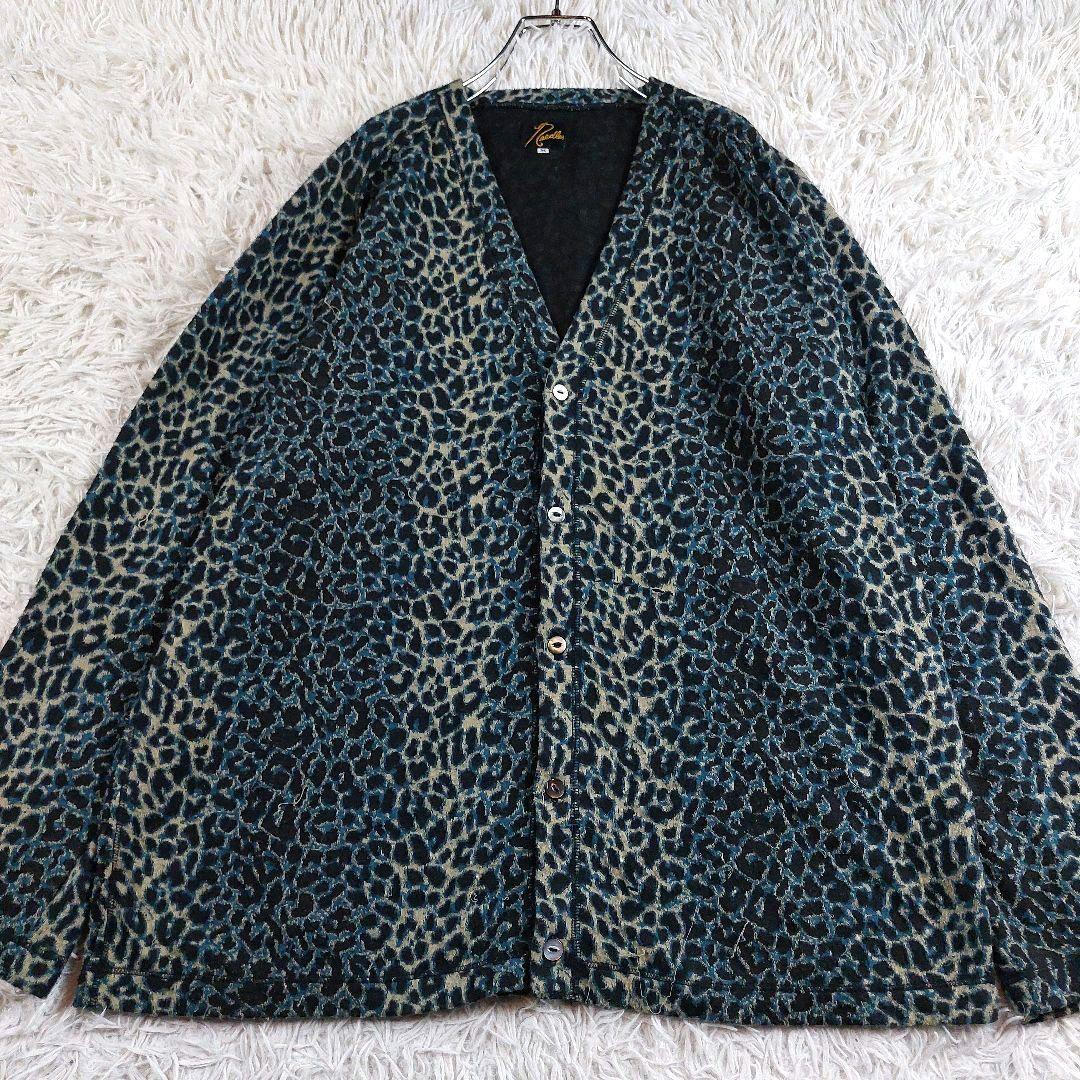 美品 Needles 近年 レオパード グラデーション 総柄 ニットガーディガン