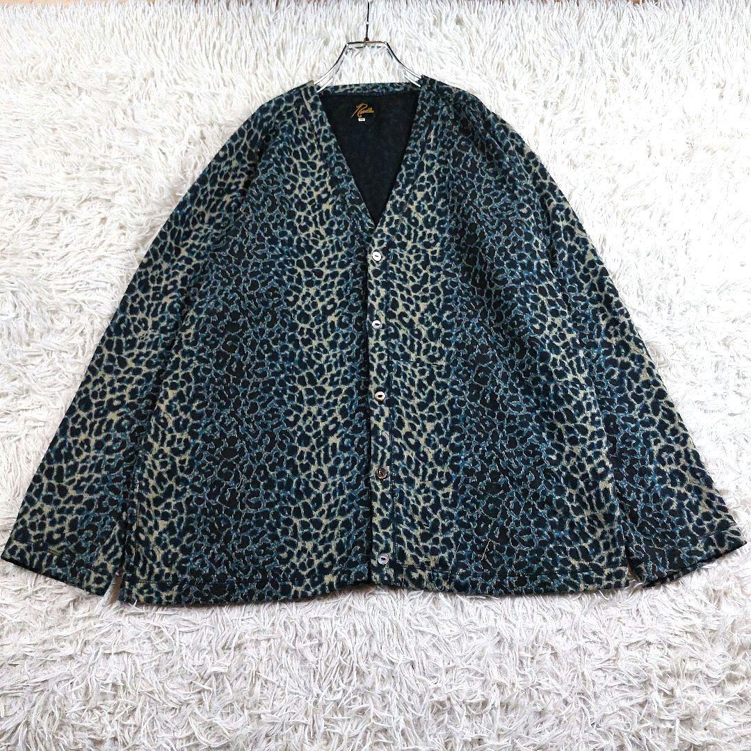 美品 Needles 近年 レオパード グラデーション 総柄 ニットガーディガン