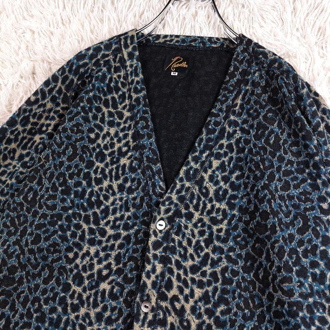 美品 Needles 近年 レオパード グラデーション 総柄 ニットガーディガン
