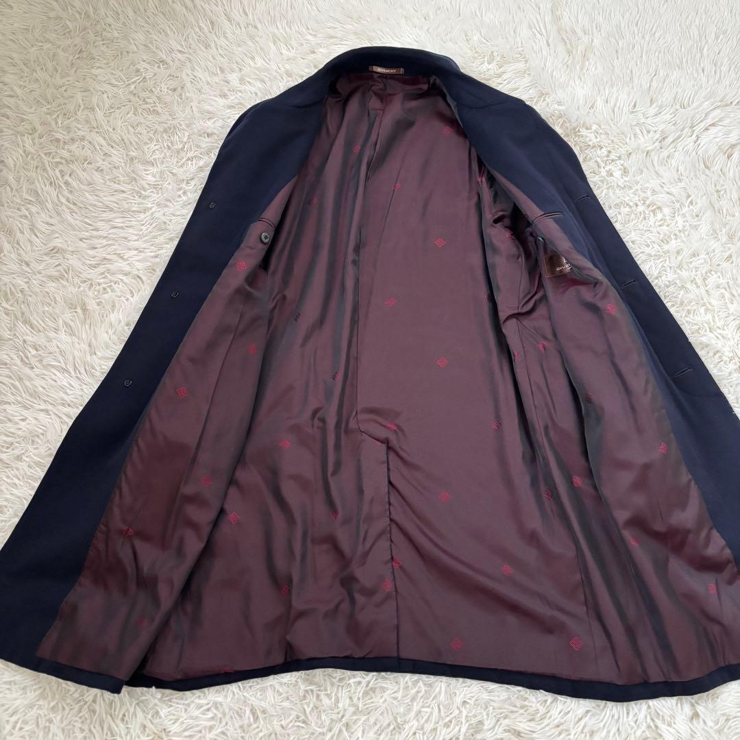 GIVENCHY ジバンシー カシミヤ100 ステンカラーコート ネイビー
