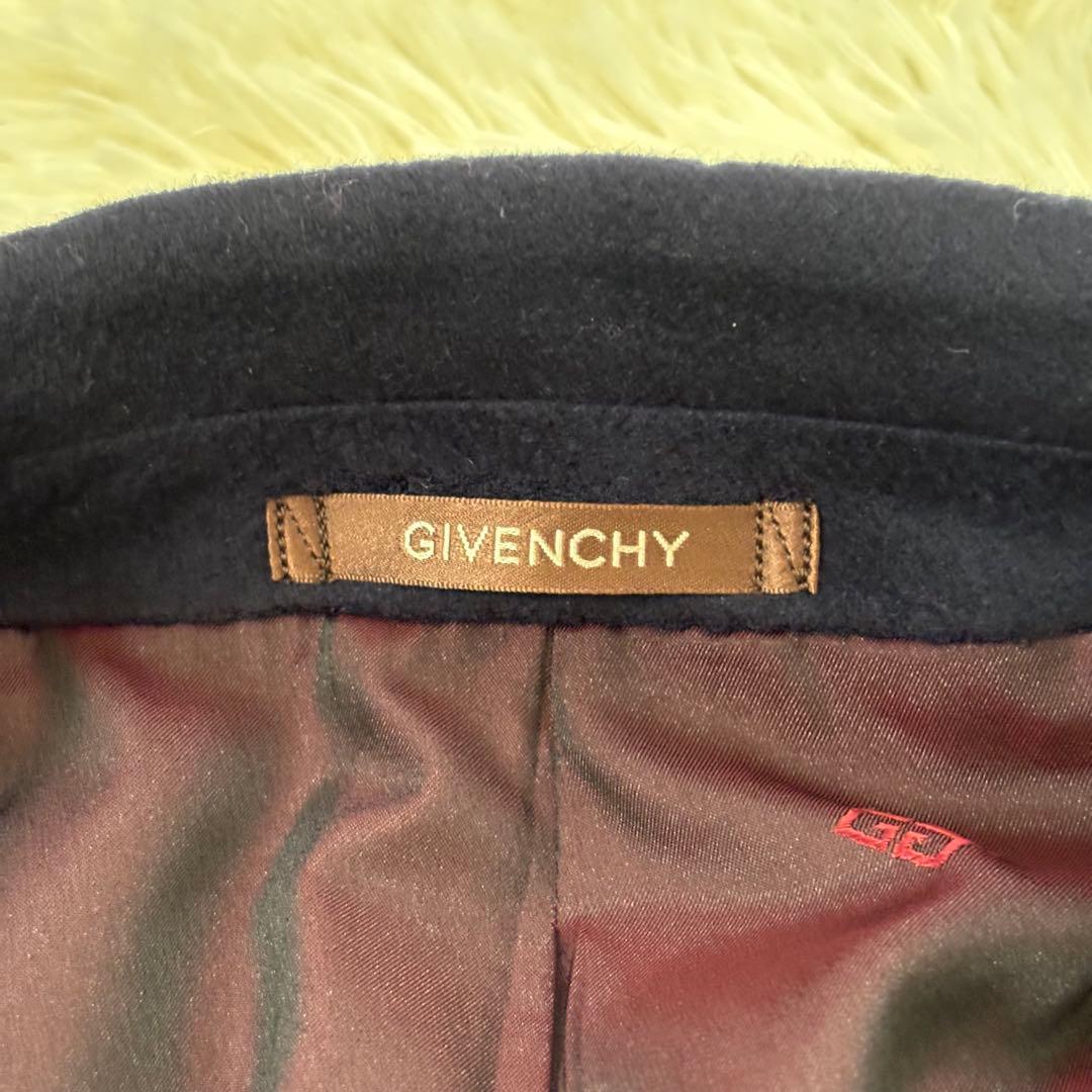 GIVENCHY ジバンシー カシミヤ100 ステンカラーコート ネイビー