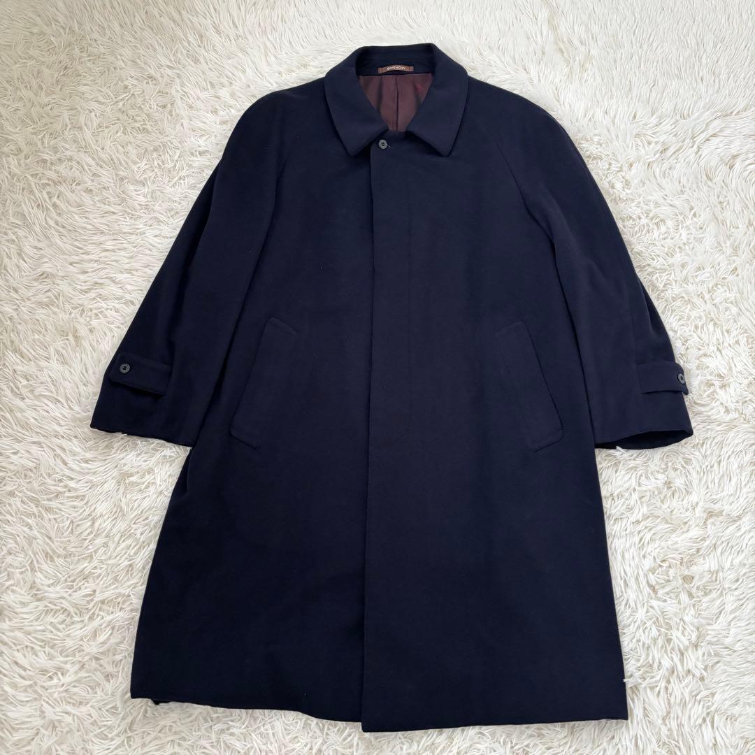 GIVENCHY ジバンシー カシミヤ100 ステンカラーコート ネイビー