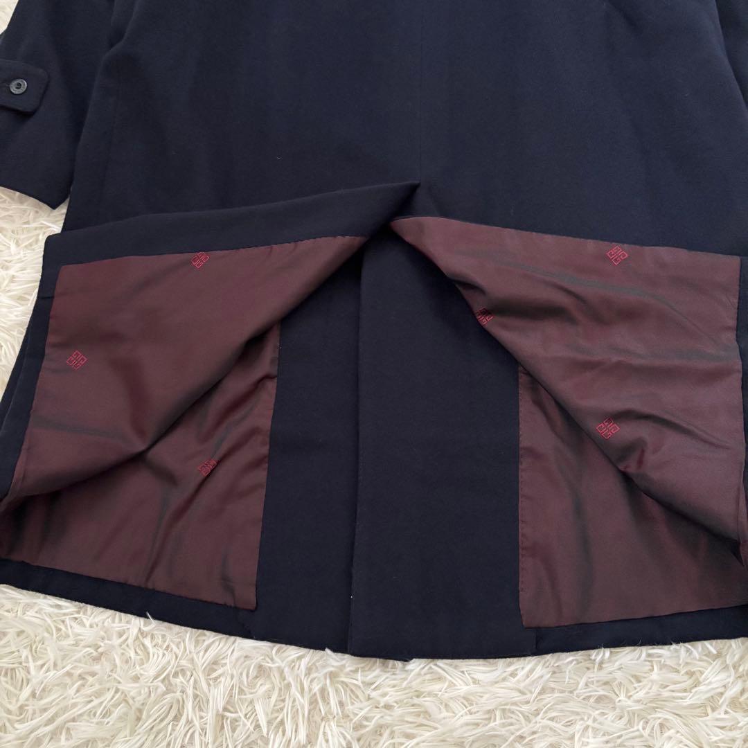 GIVENCHY ジバンシー カシミヤ100 ステンカラーコート ネイビー