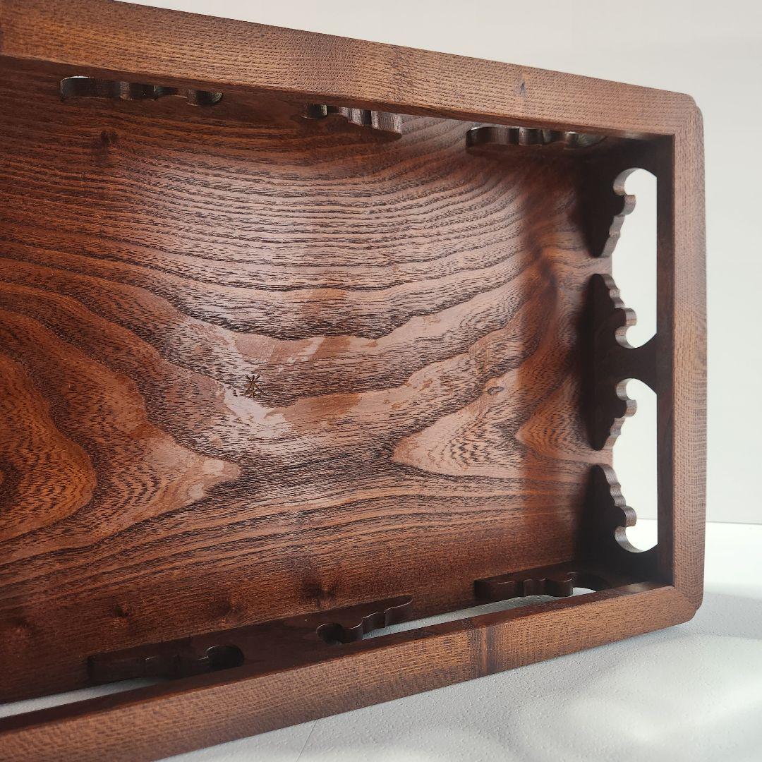 未使用　槐　高級工芸品　木製座卓 伝統的な彫刻デザイン　平卓