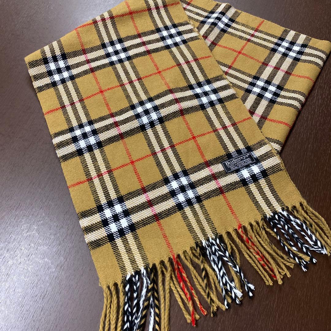 【美品】Burberry's ウールマフラー チェック柄