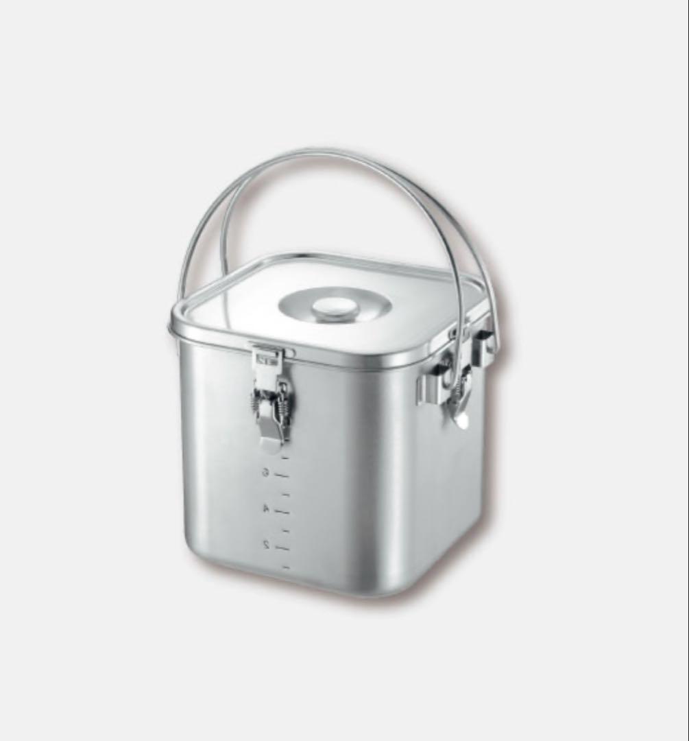 新品‼️クロムステンレス製 IH対応　スタッキング角型給食缶　Wハンドル仕様